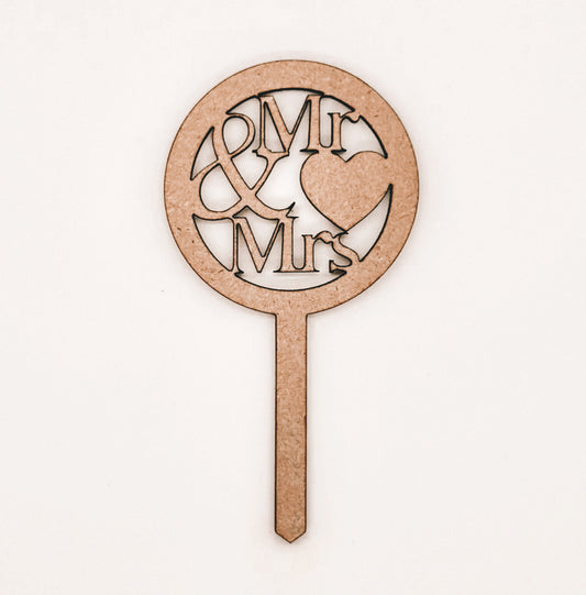 Mr. & Mrs. cutout- Charcuterie Pick/ Cupcake Topper