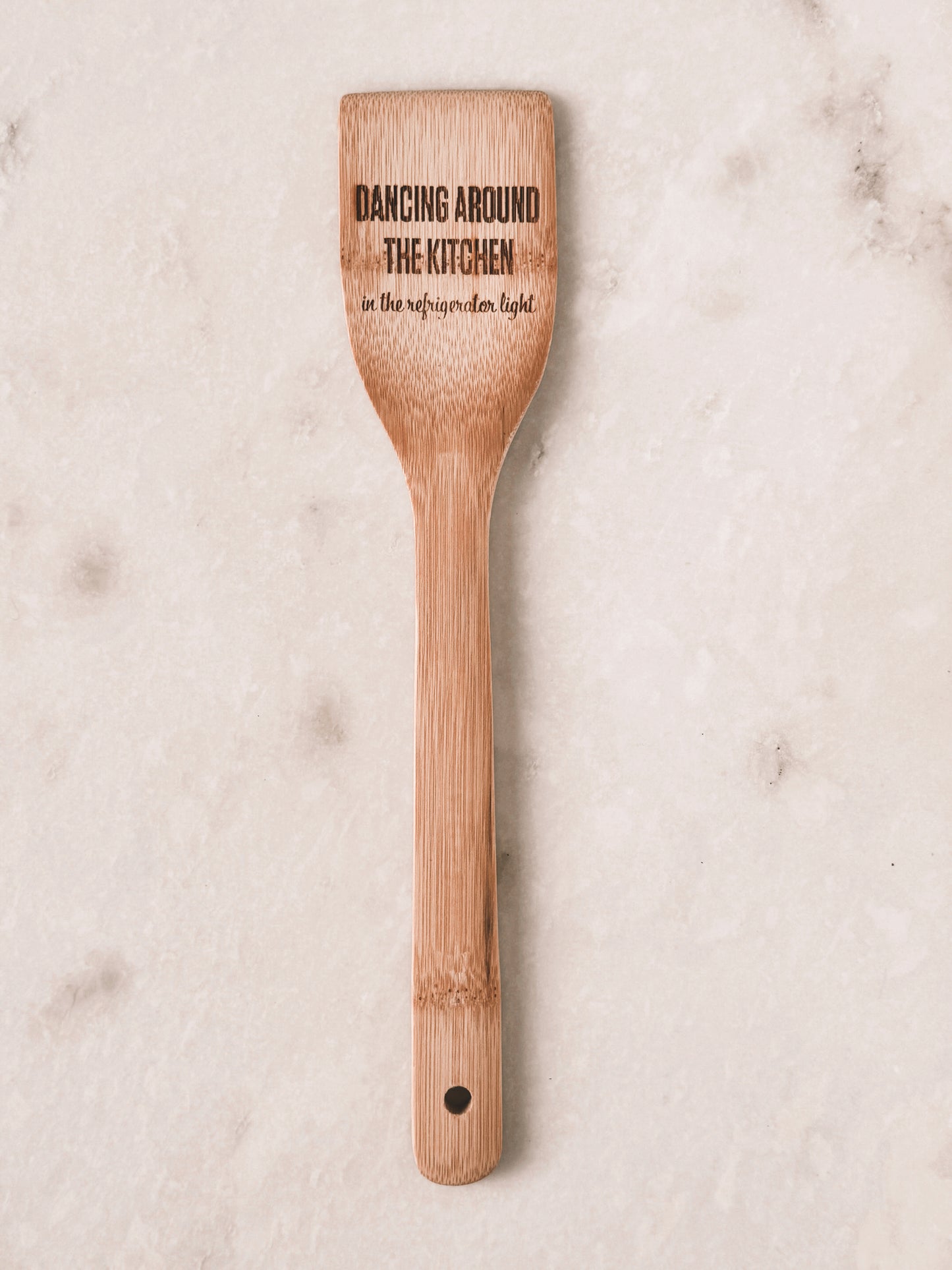 Dancing Around the Kitchen in the refrigerator light spoon spatula