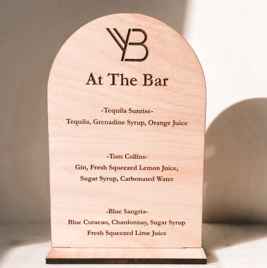 Monogram Arch Bar Menu